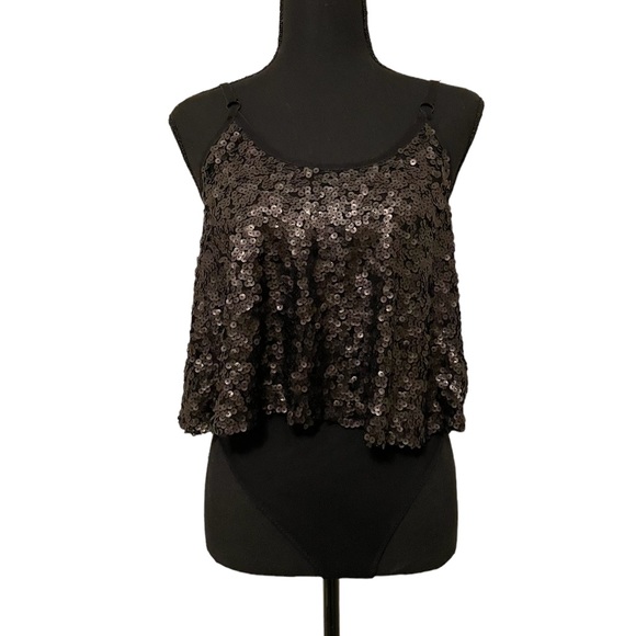Free People Last Dance Sequin Black Bodysuit - Picture 4 of 12